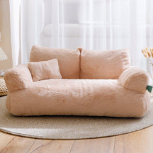 Coral Fleece Sofa-Style Pet Bed with Removable Cover – Sofelo™