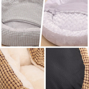 Covered Plush Pet Bed with Non-Slip Bottom – Tadeus