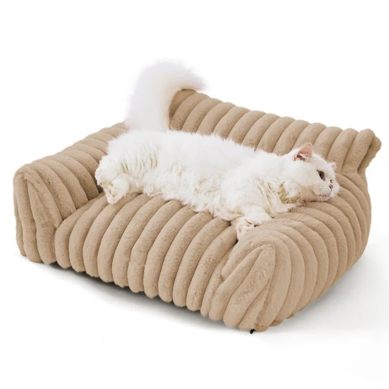 Velvet Pet Sofa Bed with Removable Zippered Cover – PetLounge