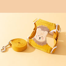 Adjustable Dog & Cat Collar and Leash Set with Lion & Bear Print – LoopLead™