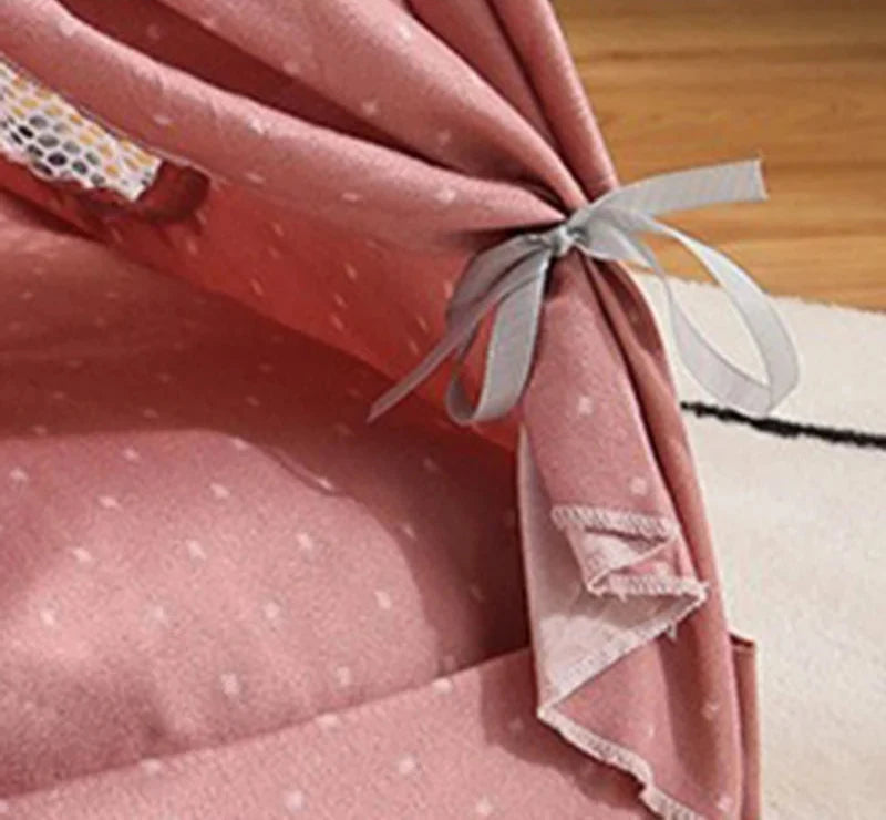 Polka Dot Pet Tent Bed with Lace Window – WhimsyNook™