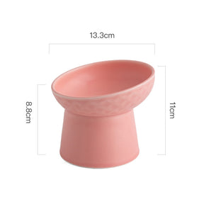 Ceramic Pet Bowl with 15° Tilted Design and Non-Slip Base – Rivoa™