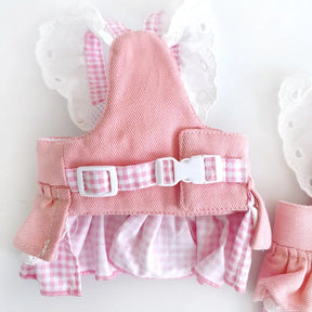 Pink Ruffled Pet Dress with Built-In Collar, Breathable Lining – Frillow™