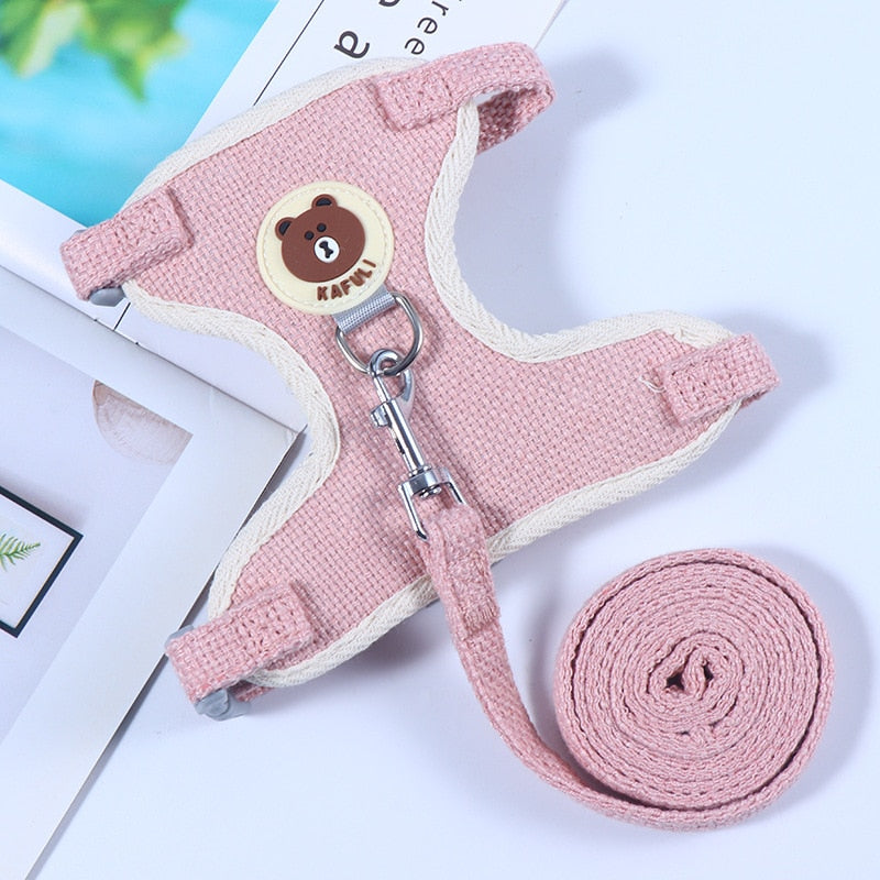 Linen Collar & Leash Set for Small to Medium Dogs & Cats – Trailo™