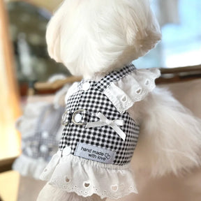 Plaid Vest Harness with Built-In Leash for Small Pets – Frilla™