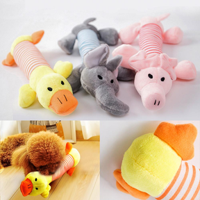 Cotton Animal Pet Toy 9.8-Inch Elephant, Duck or Pig – CritterToss™