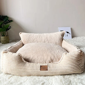 Velvet Pet Bed with Raised Sides – Auluxe™