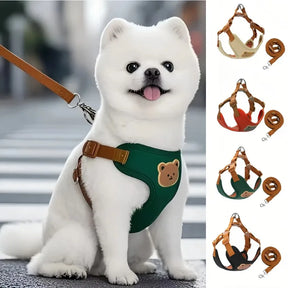 Teddy Bear Charm Polyester Collar & Leash Set for Pets – Baylo™