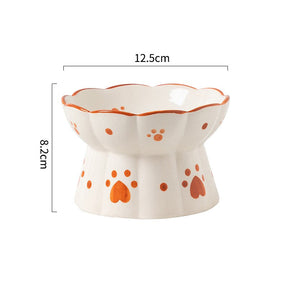Pumpkin Ceramic Pet Bowl with Anti-Tip Round Design – Clayvo™