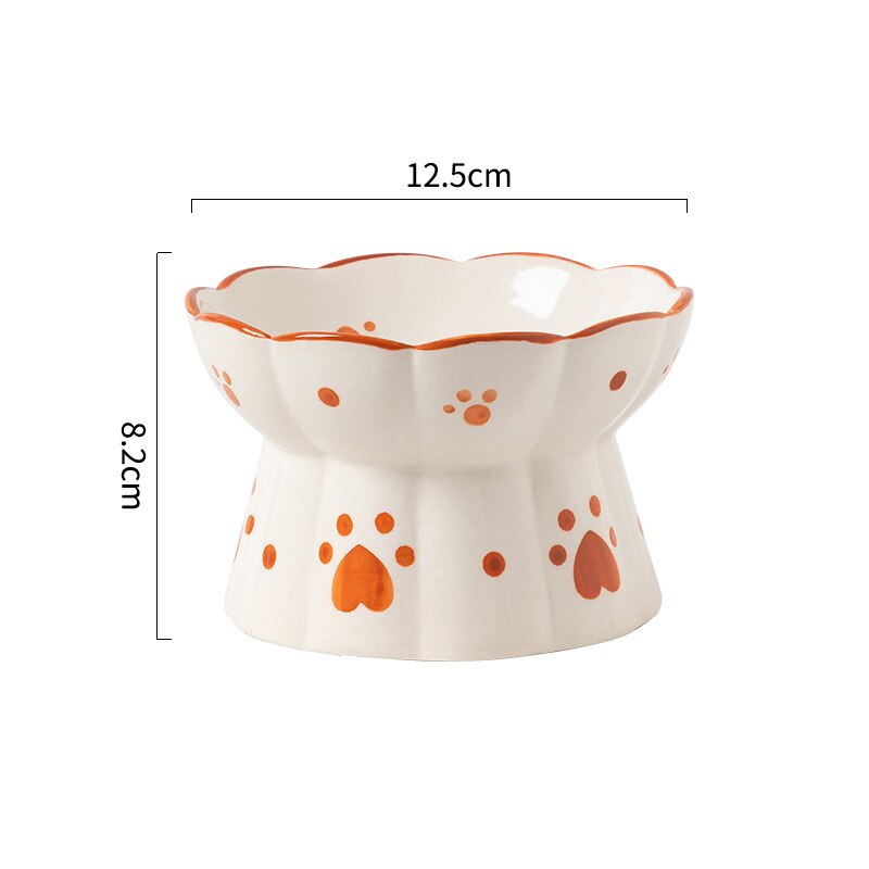 Pumpkin Ceramic Pet Bowl with Anti-Tip Round Design – Clayvo™