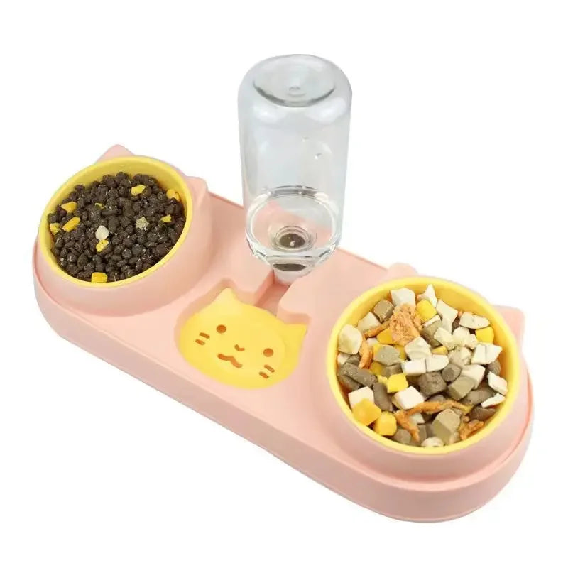 Double Pet Feeding Bowl & Gravity Water Dispenser Set – Cravo™