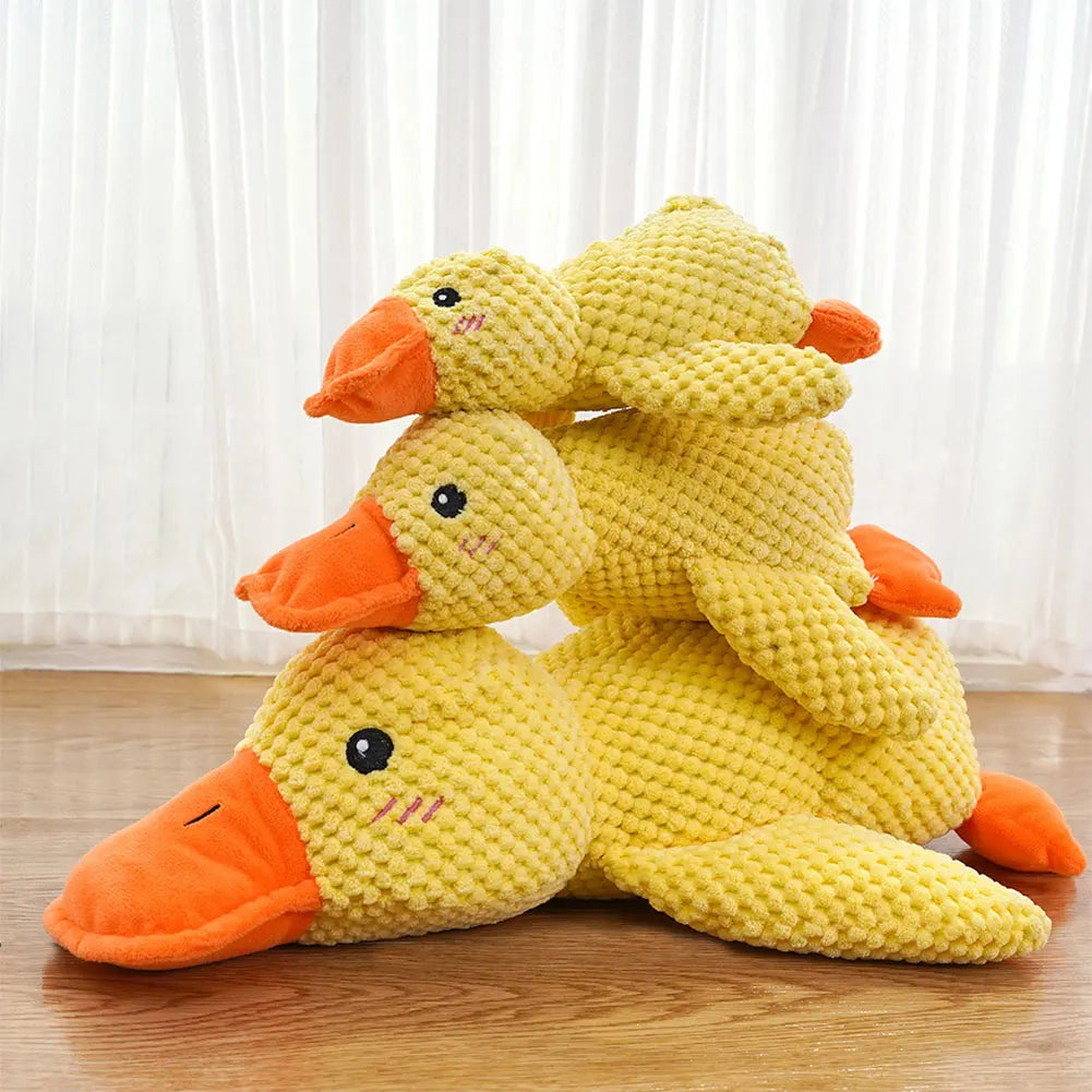 Plush Duck Pet Toy – Soft Wool Stuffed Chew Toy – Quacko™