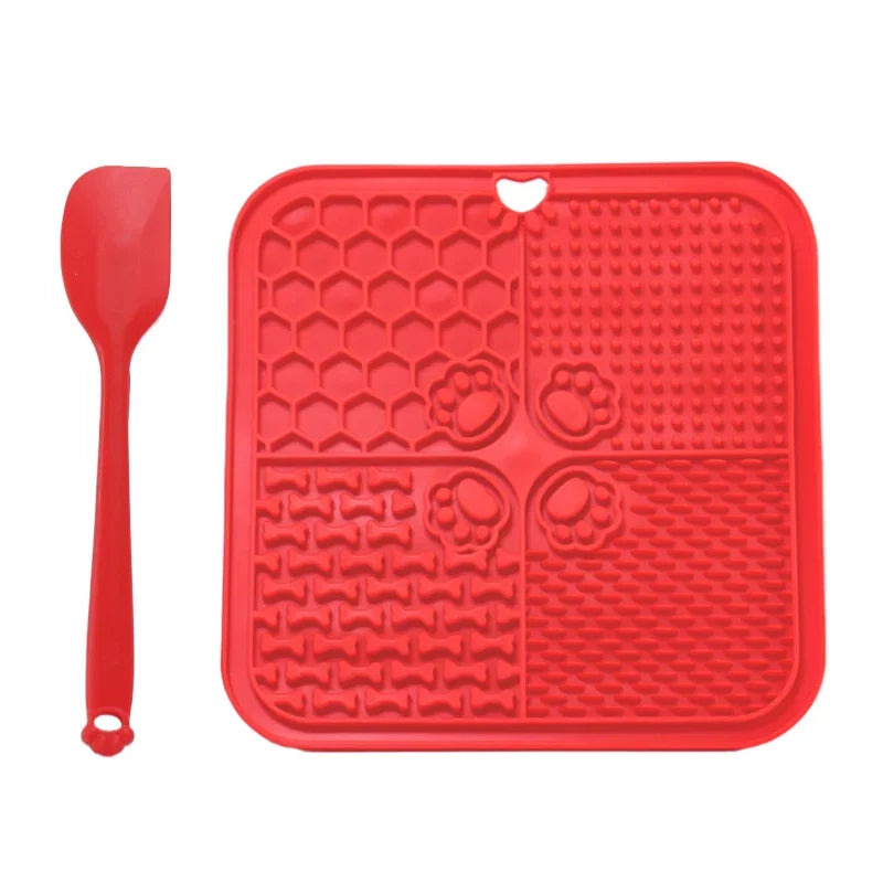 Silicone Slow Feeder Licking Mat with Spatula for Dogs & Cats – Lapzo™