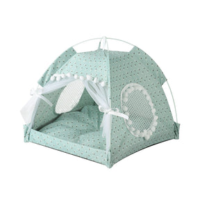 Cotton Pet Tent Bed with Colorful House-Style Design – Nestora™