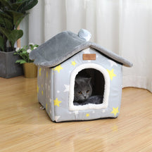 Coral Fleece Pet House Bed for Dogs & Cats – TobyNest™