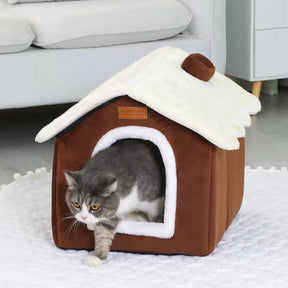 Coral Fleece Pet House Bed for Dogs & Cats – TobyNest™