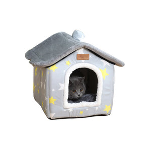 Coral Fleece Pet House Bed for Dogs & Cats – TobyNest™
