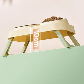 Elevated Double Pet Bowl with Neck Support for Dogs & Cats – Bevoo™