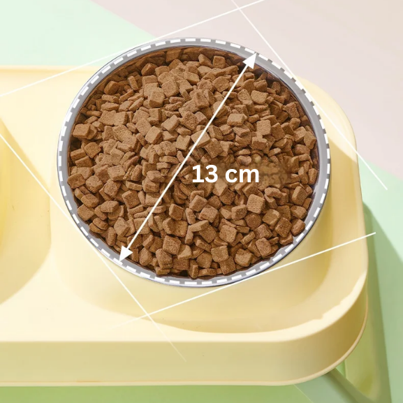 Elevated Double Pet Bowl with Neck Support for Dogs & Cats – Bevoo™