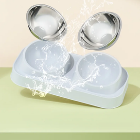 Elevated Double Pet Bowl with Neck Support for Dogs & Cats – Bevoo™