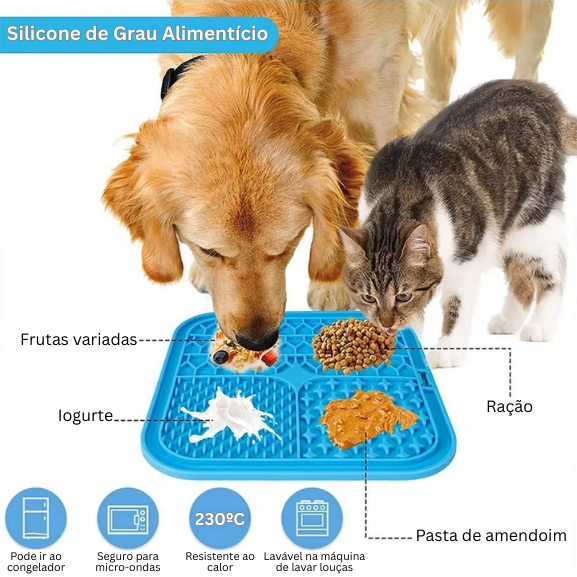 Silicone Slow Feeder Licking Mat with Spatula for Dogs & Cats – Lapzo™