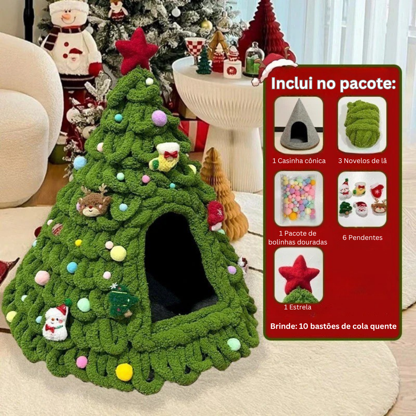Christmas Tree Pet Cave Bed DIY Decorating Kit – MerryNook™