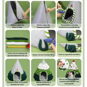 Christmas Tree Pet Cave Bed DIY Decorating Kit – MerryNook™