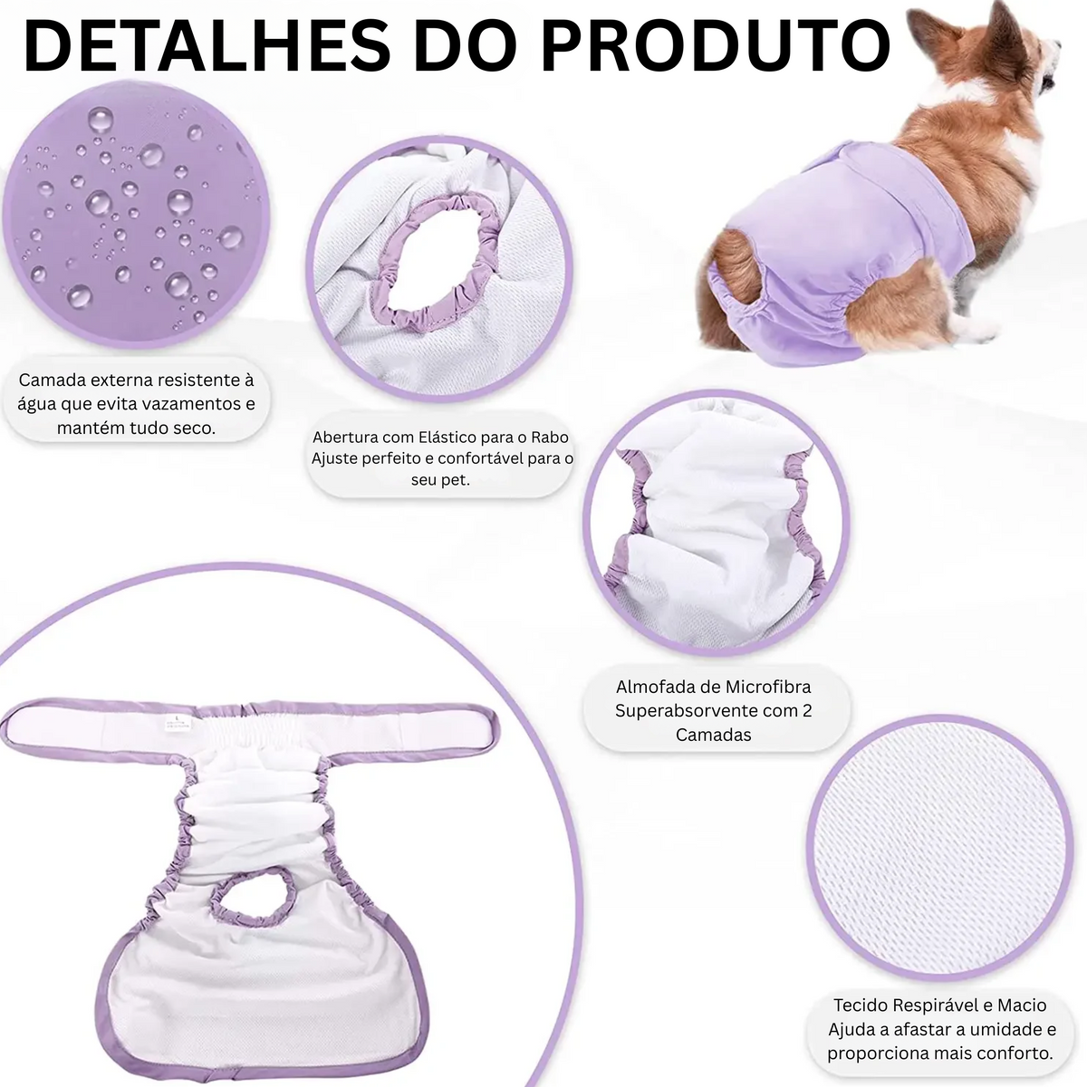 Reusable Dog Diaper – Washable & Adjustable for Heat Cycle – Zolara™