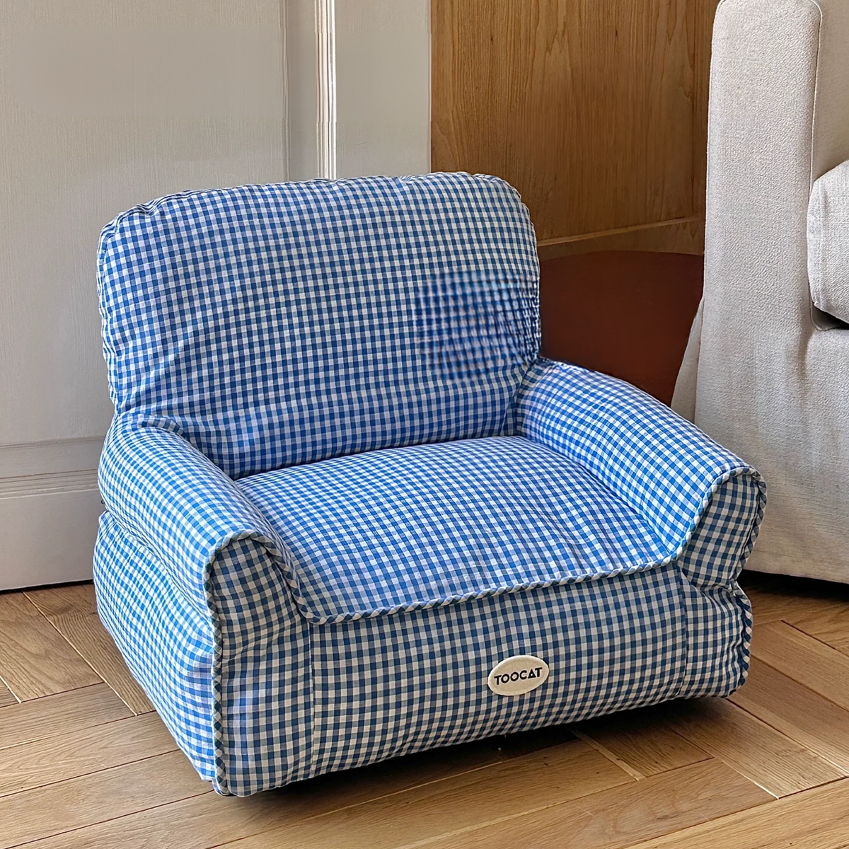 Plaid Pet Sofa Bed with Removable Washable Cover – PetitLounge™