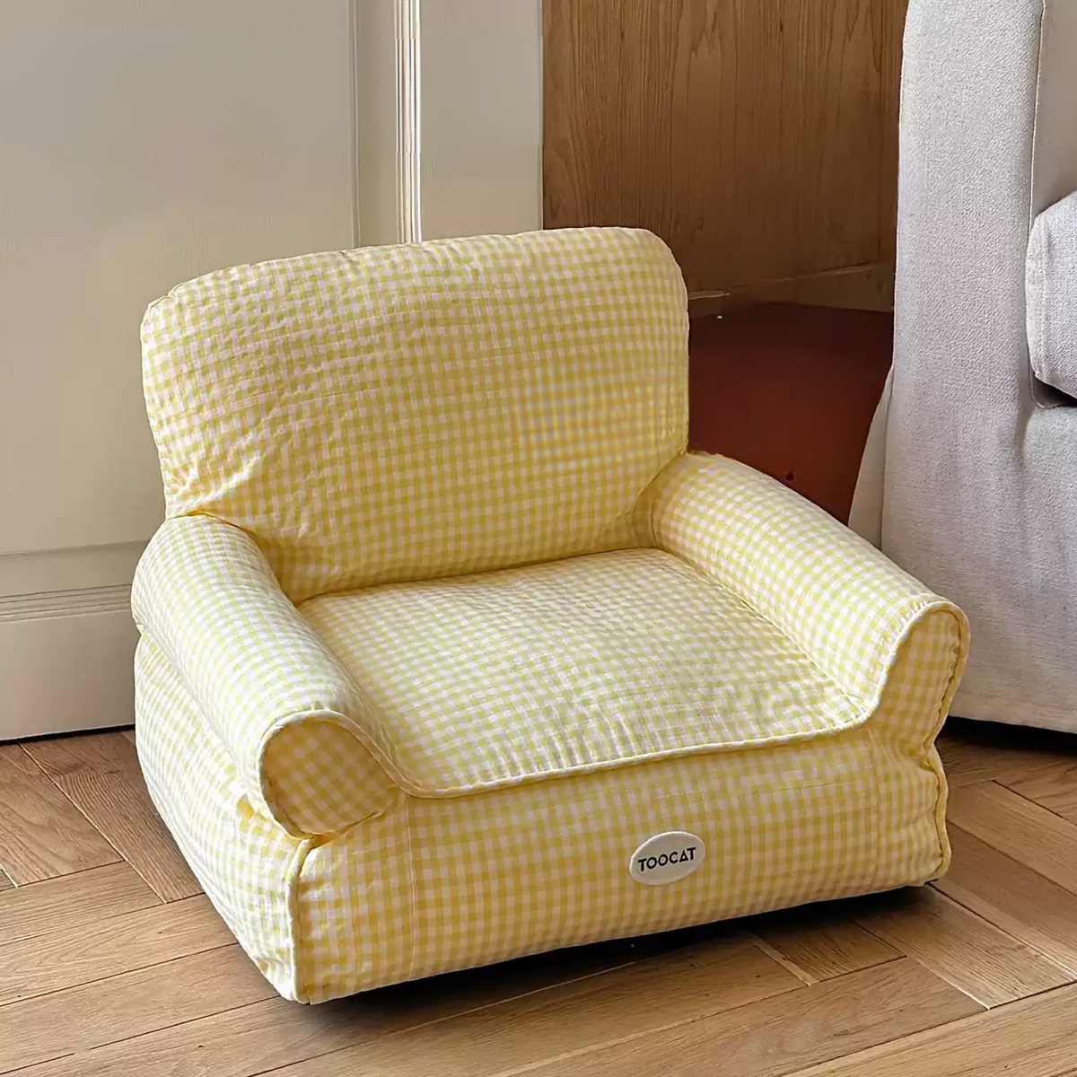 Plaid Pet Sofa Bed with Removable Washable Cover – PetitLounge™