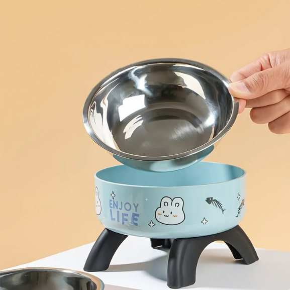 Elevated Pet Bowl for Dogs & Cats with Stainless Steel Insert – Perko™