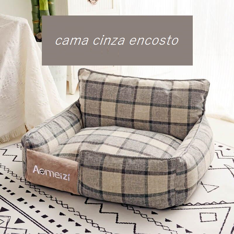 Plaid Pet Bed with Classic or Backrest Style – Mathe™