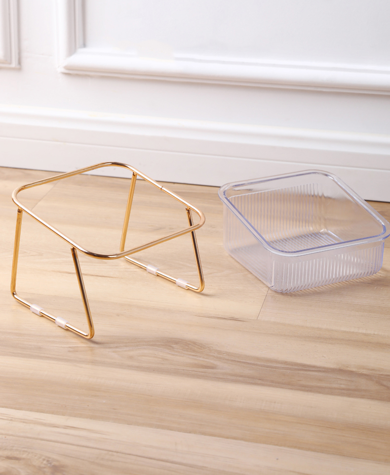 Elevated Clear Pet Bowl with Tilted Iron Base – Tiltera™