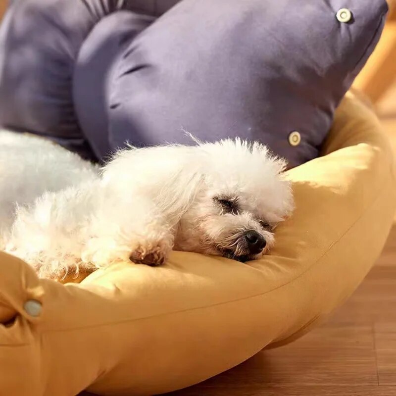 2-in-1 Bow-Shaped Pet Bed with Double Filling – Bowli™