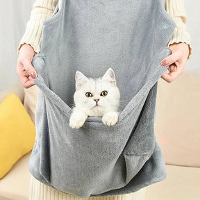 Front-Carry Pet Sleeping Bag Apron with Paw Holes – WrapNest™