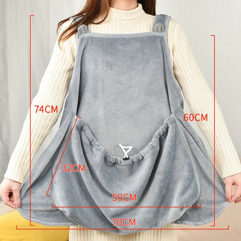 Front-Carry Pet Sleeping Bag Apron with Paw Holes – WrapNest™