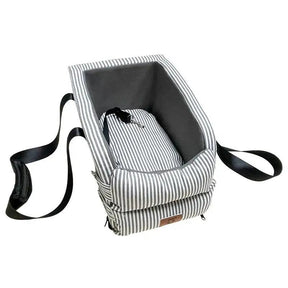 Striped Cotton Linen Pet Car Seat for Travel, One Size – Autora™