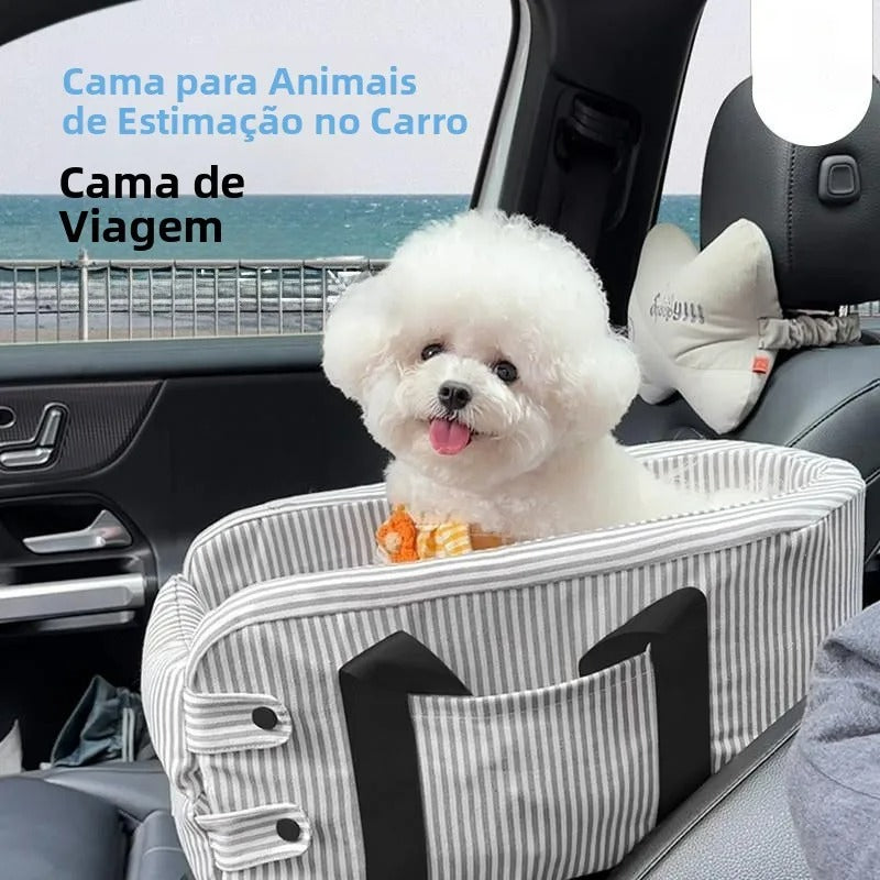 Striped Cotton Linen Pet Car Seat for Travel, One Size – Autora™