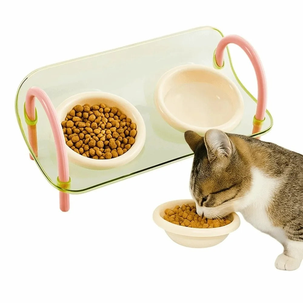 Double Plastic Pet Bowl Set, BPA-Free for Dogs & Cats – PurePlate™