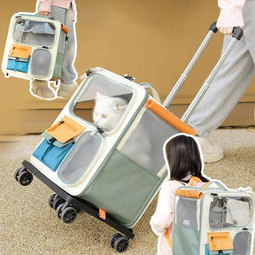 Rolling Pet Travel Carrier Case for Dogs & Cats – Oxford Fabric – Dravo™