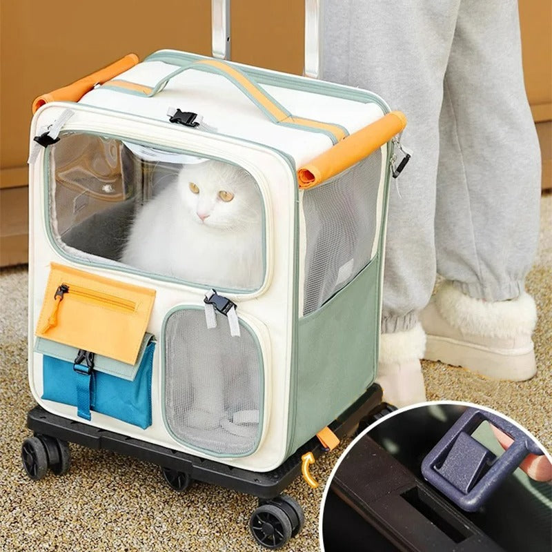 Rolling Pet Travel Carrier Case for Dogs & Cats – Oxford Fabric – Dravo™