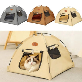 Portable Pet Tent Bed in Oxford Polyester for Small Pets – TokaNest™