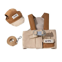 Dog Harness, Leash & Adjustable Hat Set in Blue or Brown – Quenby™