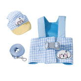 Dog Harness, Leash & Adjustable Hat Set in Blue or Brown – Quenby™