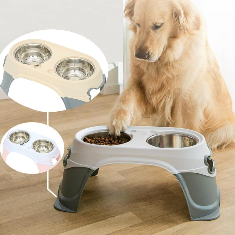 Ergonomic Elevated Pet Bowl Set with Non-Slip Stand – Levaro™