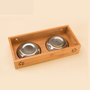 Bamboo Pet Bowl with Stainless Steel Insert for Dogs & Cats – Bamlow™