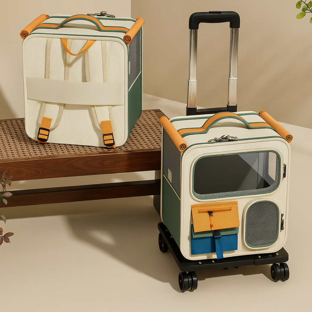 Rolling Pet Travel Carrier Case for Dogs & Cats – Oxford Fabric – Dravo™
