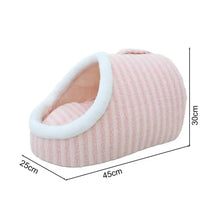 Non-Slip Pet Cave Bed with Removable Cushion & Patterned Design – NookJoy™