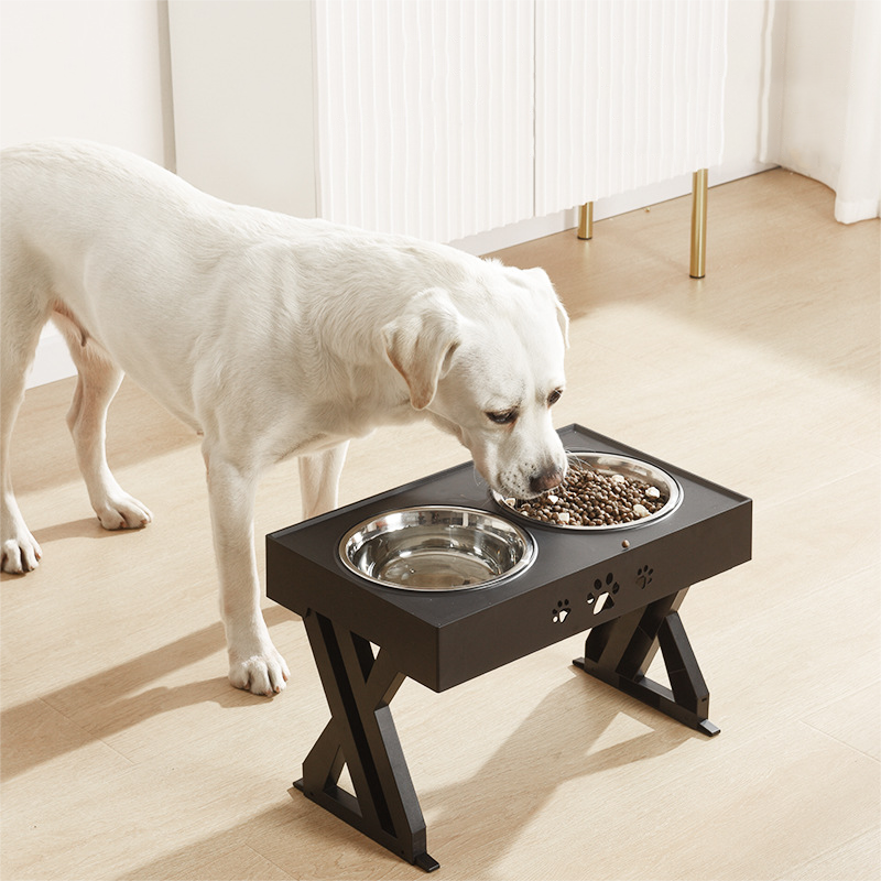 Adjustable 3-Height Elevated Feeding Stand with Bowls – Roosta™